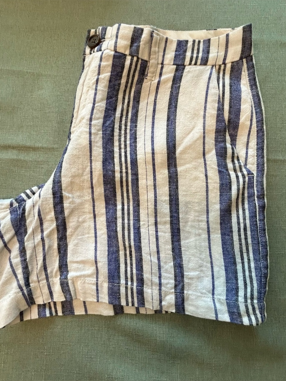 Old Navy Blue and White Striped Linen Blend Women’s Shorts
